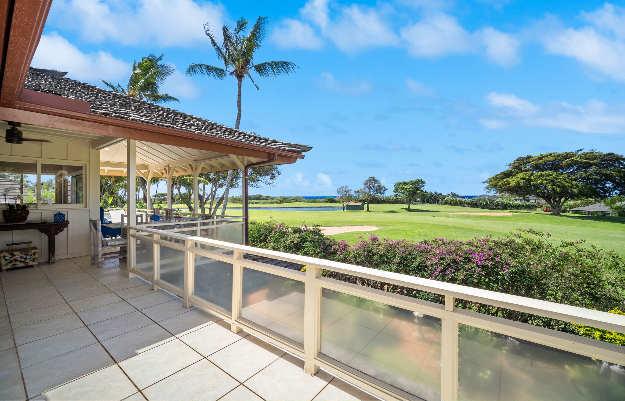 Open lanai with ocean view
