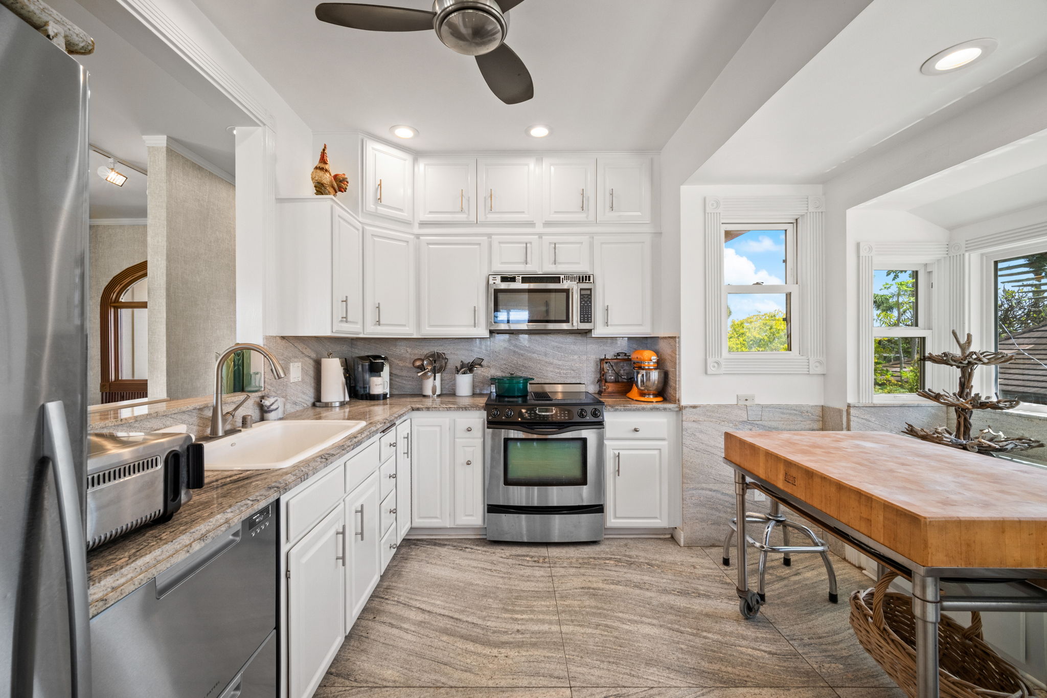 Kitchen with granite countertops