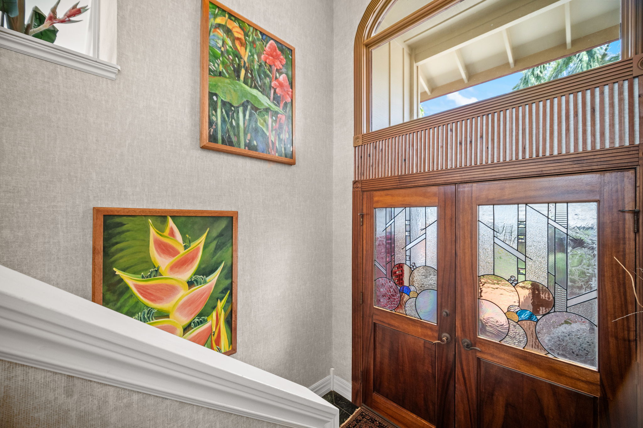 Artisan stained-glass entry doors