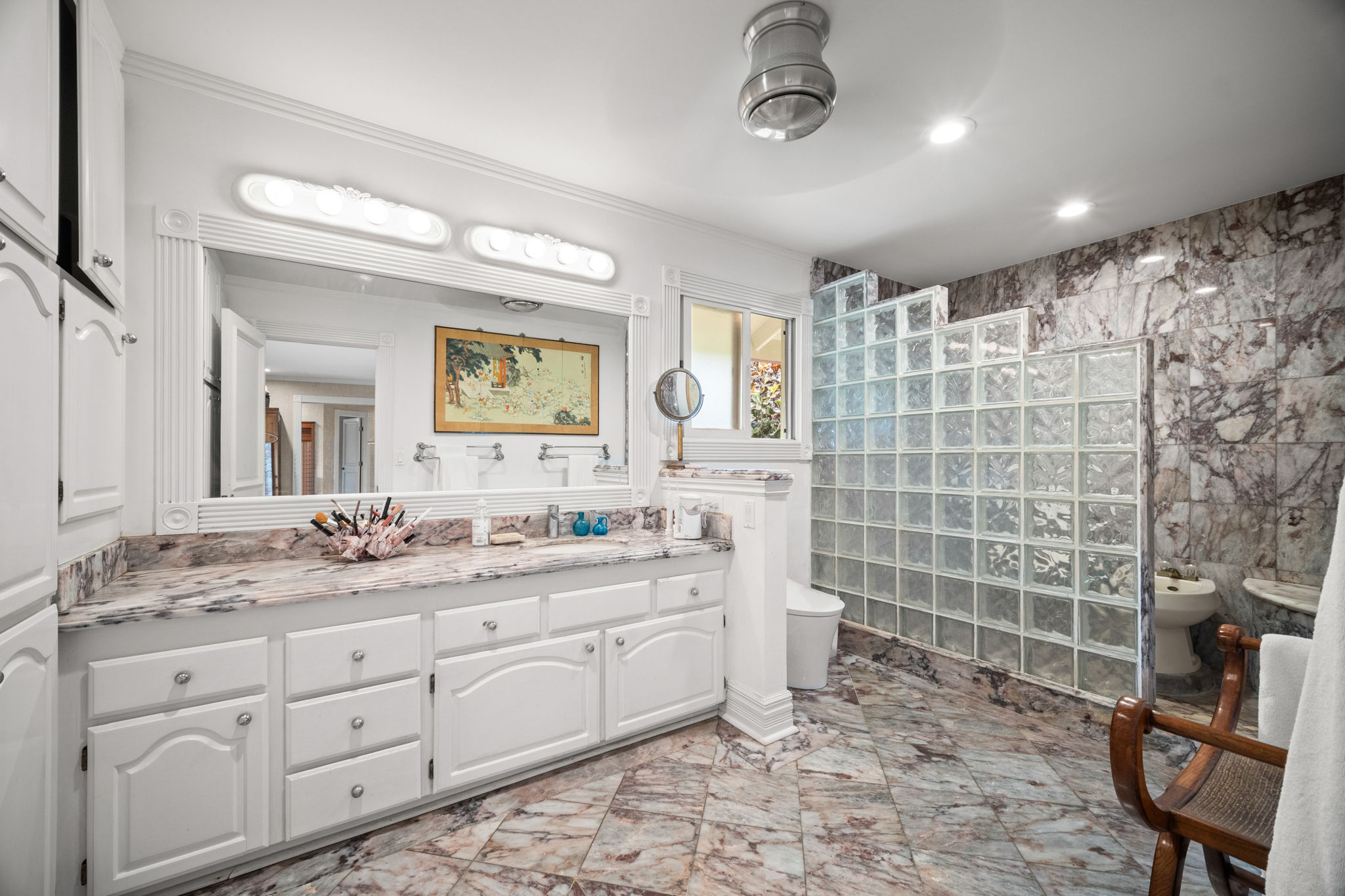 Primary marble bathroom