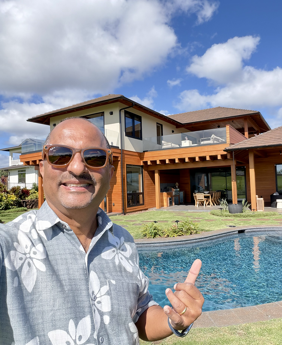 Jay Rao at a stunning Kauai estate with pool