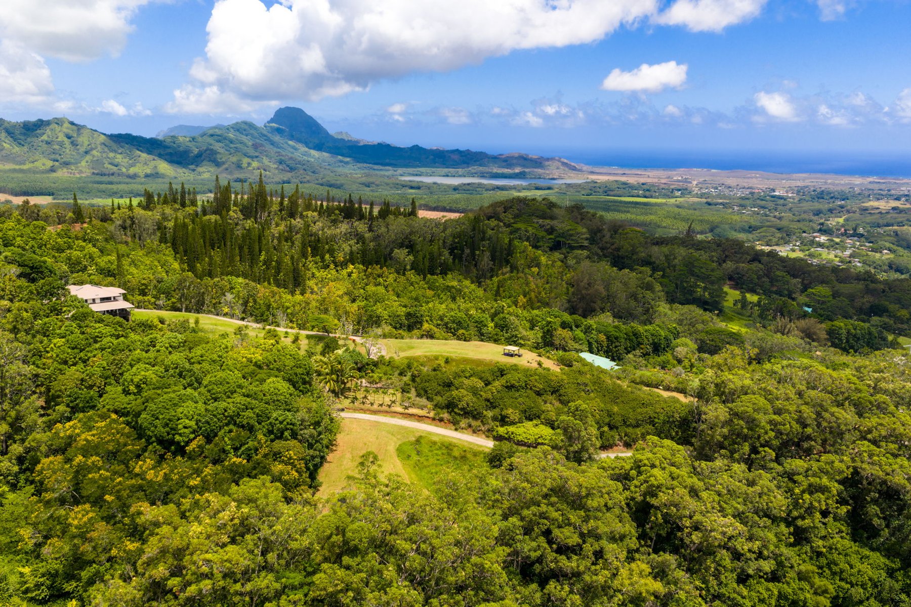 Views of Haupu mountain and ocean