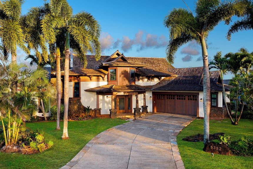 Single-family home with tropical landscaping in Kiahuna Golf Village, Poipu, Kauai